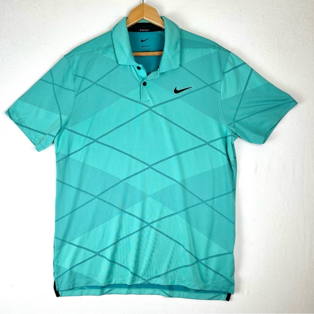 Nike Golf‎ Dri Fit Vapor Argyle Polo Shirt Preppy Athleisure